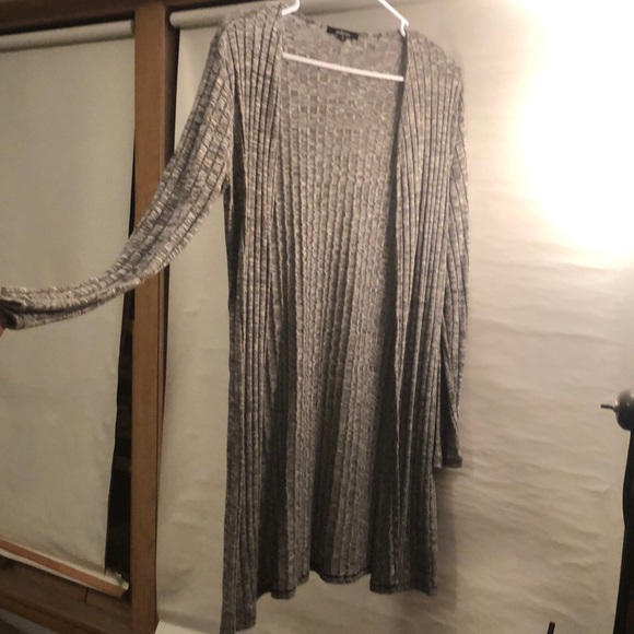 Ambiance Jackets & Blazers - Ambiance grey knit long cardigan